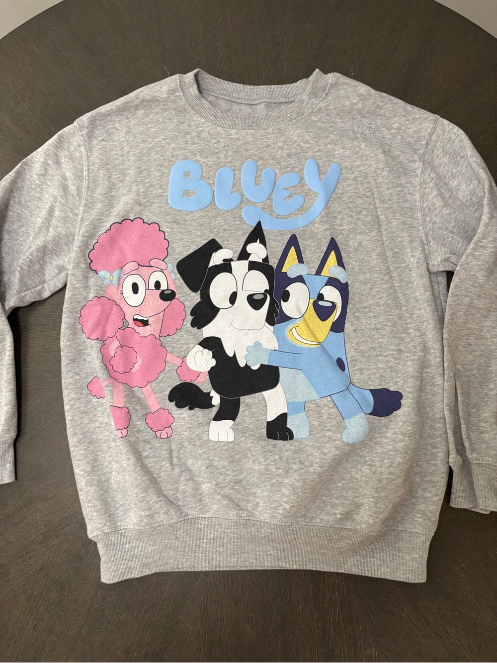 Gray Bluey Graphic Crewneck Sweatshirt